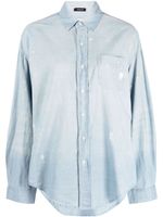 R13 paint-splatter chambray shirt - Bleu