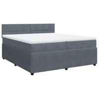 vidaXL Boxspring met matras fluweel donkergrijs 200x200 cm