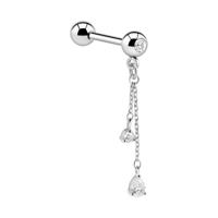 Jeweled Barbell with Charm Chirurgisch staal 316L / Belegde messing Barbells