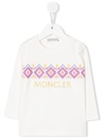 Moncler Enfant t-shirt à imprimé fair isle - Blanc