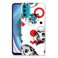 Silicone Back Case Motorola Moto G71 5G Skull Red