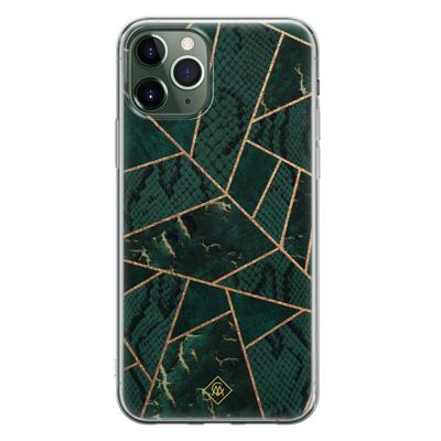 iPhone 11 Pro Max siliconen hoesje - Abstract groen