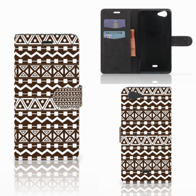 Wiko Pulp Fab 4G Telefoon Hoesje Aztec Brown