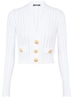 Balmain cardigan crop à col v - Blanc