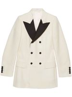 Gucci contrasting-lapel double-breasted jacket - Blanc