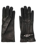 Philipp Plein gants en cuir à plaque logo - Noir