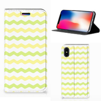 Apple iPhone X | Xs Hoesje met Magneet Waves Yellow - thumbnail