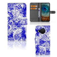 Telefoonhoesje met Naam Nokia X10 | Nokia X20 Angel Skull Blauw