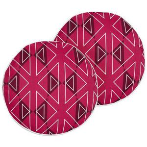 Beliani - MEZZANO - Tuinkussen set van 2 - Roze - ⌀ 40 cm - Polyester