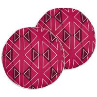 Beliani - MEZZANO - Tuinkussen set van 2 - Roze - ⌀ 40 cm - Polyester - thumbnail