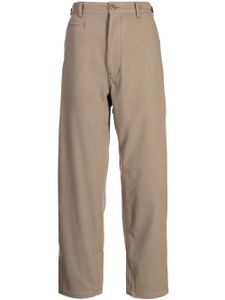 izzue pantalon droit à logo appliqué - Marron