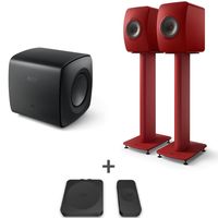 KEF Combi Deal LS50 Wireless II + S2 stands + KC62 + KW1 - Rood/Zwart