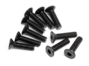 Flat head screw m3x12mm (hex socket/10pcs)