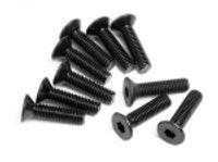 Flat head screw m3x12mm (hex socket/10pcs) - thumbnail