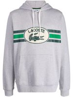 Lacoste hoodie en coton à logo imprimé - Gris