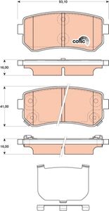 Remblokkenset, schijfrem TRW, u.a. für Hyundai, KIA