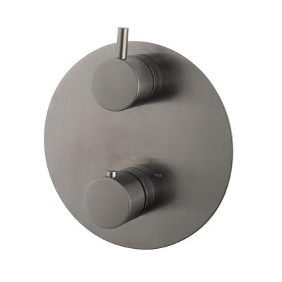 Douchekraan Caral Afbouwdeel Thermostatisch Rond 2 Weg Omstelling Gunmetal 2 Greeps