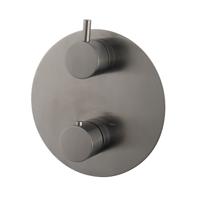 Douchekraan Caral Afbouwdeel Thermostatisch Rond 2 Weg Omstelling Gunmetal 2 Greeps