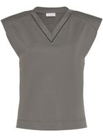 Brunello Cucinelli t-shirt en coton à ornements métalliques - Gris