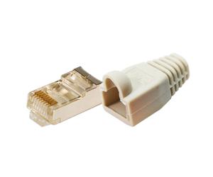 LogiLink MP0011 RJ45-connector Cat 5e, afgeschermd Stekker, recht Aantal polen: 8P8C Grijs 100 stuk(s)