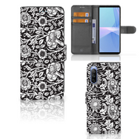 Sony Xperia 10 III Hoesje Black Flowers