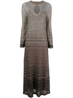 Missoni robe rayée à manches longues - Noir