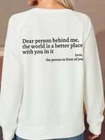 Women's Dear Person Behind Me You Are Enough Love Awareness Peace Casual Crew Neck Sweatshirt - thumbnail