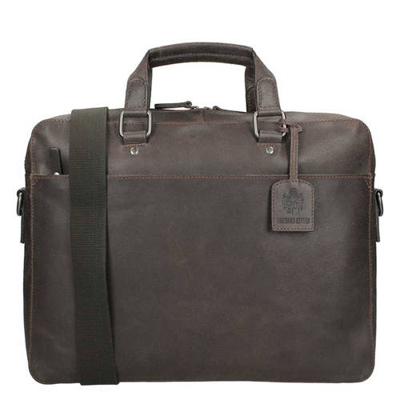 Leonhard Heyden 13 inch leren laptoptas Dakota donkerbruin Leonhard Heyden 13 inch leren laptoptas Dakota donkerbruin
