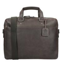 Leonhard Heyden 13 inch leren laptoptas Dakota donkerbruin