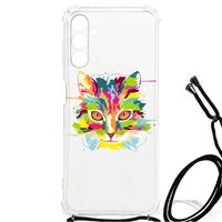 Samsung Galaxy A13 5G | A04s Stevig Bumper Hoesje Cat Color - thumbnail