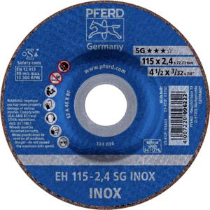 PFERD EH 115-2,4 SG INOX 61340124 Doorslijpschijf gebogen 115 mm 25 stuk(s) RVS