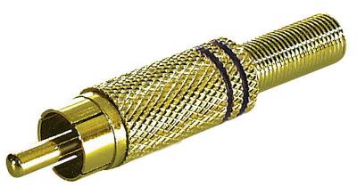 RCA male connector - Gold plated - zwarte ring