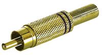 RCA male connector - Gold plated - zwarte ring