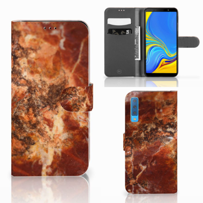Samsung Galaxy A7 (2018) Bookcase Marmer Bruin