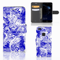 Telefoonhoesje met Naam Huawei P10 Lite Angel Skull Blauw