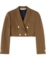 Palm Angels double-breasted cropped blazer - Marron - thumbnail