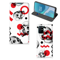 Mobiel BookCase OnePlus 8T Skull Red