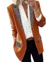 Casual Leopard Long Sleeve Blazer