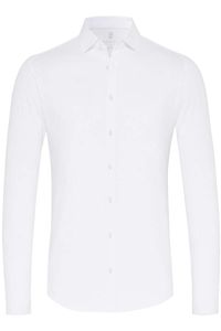 Desoto Slim Fit Jersey shirt wit, Effen