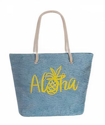 Fabrizio strandtas Aloha dames 41 liter polyester blauw/geel Fabrizio strandtas Aloha dames 41 liter polyester blauw/geel
