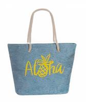 Fabrizio strandtas Aloha dames 41 liter polyester blauw/geel