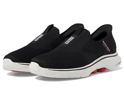 Skechers Handsfree instappers voor heren: Gowalk 7 - Free Hand 2 Sneaker, Zwart/Wit, 8 US