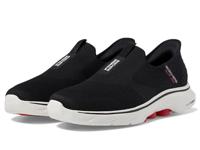 Skechers Handsfree instappers voor heren: Gowalk 7 - Free Hand 2 Sneaker, Zwart/Wit, 8 US