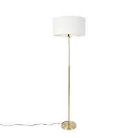 QAZQA Vloerlamp verstelbaar goud met kap wit 50 cm - Parte - thumbnail