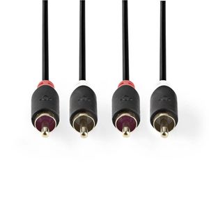 Nedis CABW24200AT30 Stereo Audiokabel 2x Rca Male - 2x Rca Male 3,0 M Antraciet