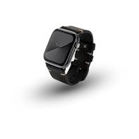 JT Berlin Alex II Vintage armband compatibel met Apple Watch 49 mm / 45 mm / 44 mm / 42 mm leren armband (roestvrijstalen sluiting) zwart/zwart