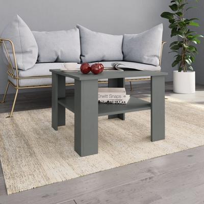 vidaXL Salontafel 60x60x42 cm spaanplaat grijs