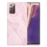 Samsung Note 20 TPU Siliconen Hoesje Marble Pink - Origineel Cadeau Vriendin