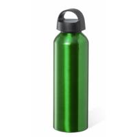 Waterfles / drinkfles / sportfles - metallic groen - aluminium - 800 ml - schroefdop - thumbnail