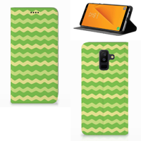 Samsung Galaxy A6 Plus (2018) Hoesje met Magneet Waves Green